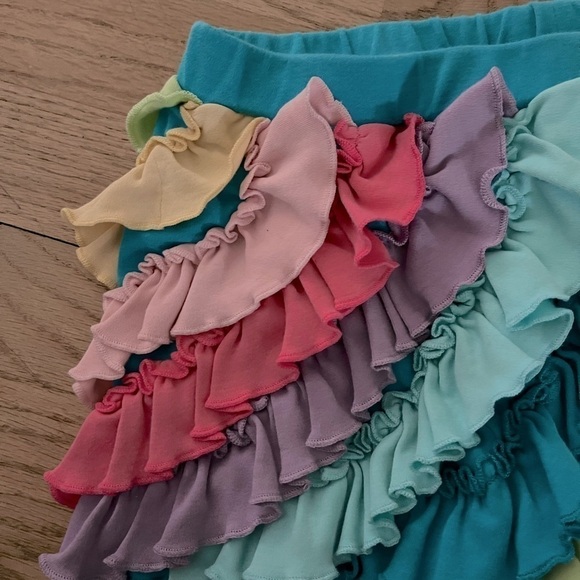 Lemon loves lime girls ruffle skort size 8 Rainbow colors pink purple blue green - Picture 4 of 6